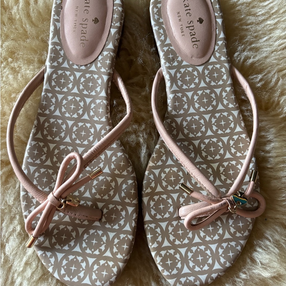 kate Spade Pink Bow Thong Sandals